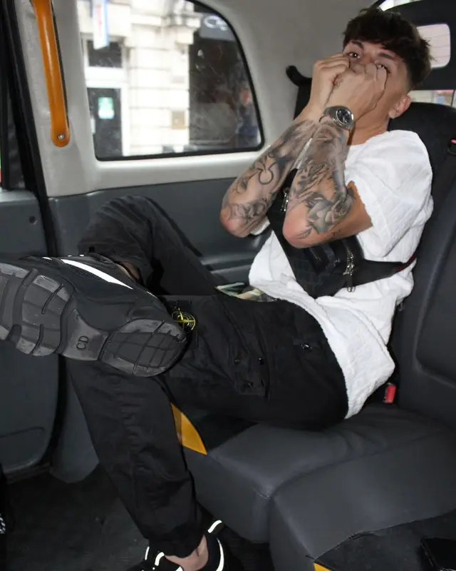 Alejandro Garnacho outfit in Dior, Stone Island, and Gucci, 2022