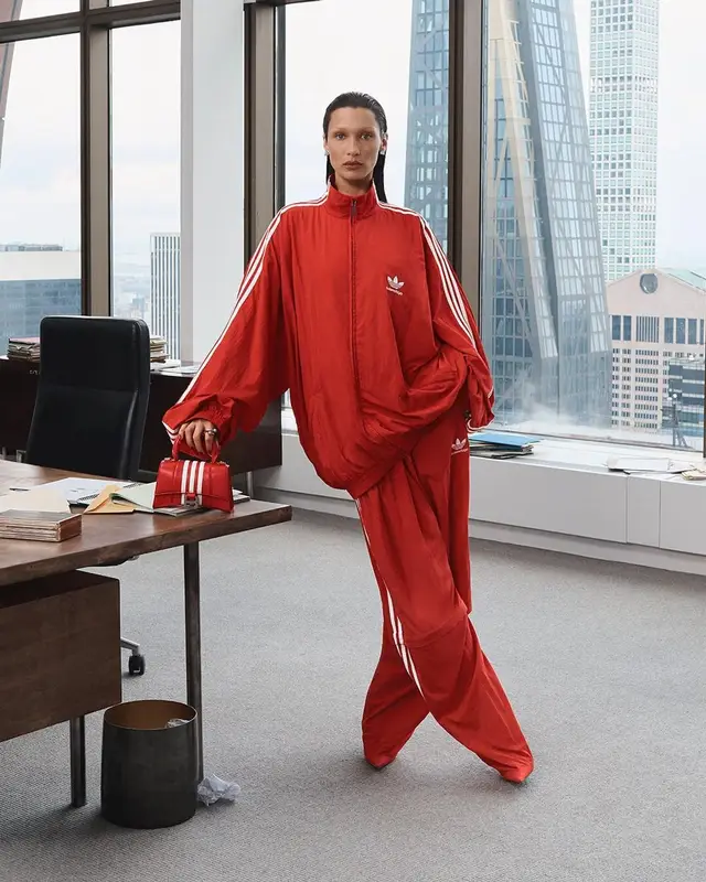 Bella Hadid outfit in Adidas and Balenciaga, 2022