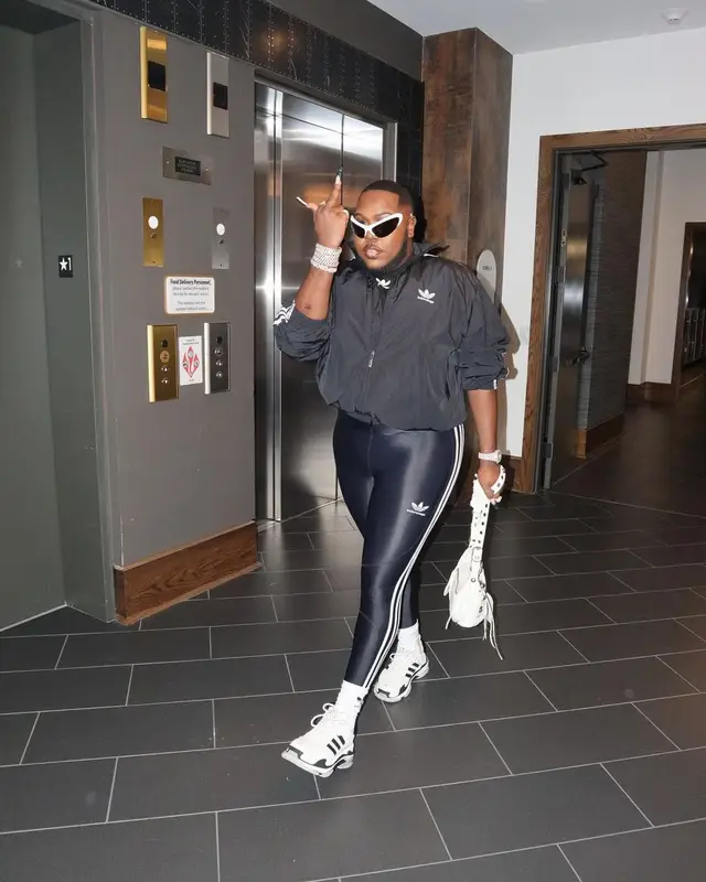 Saucy Santana outfit in Adidas and Balenciaga, 2022