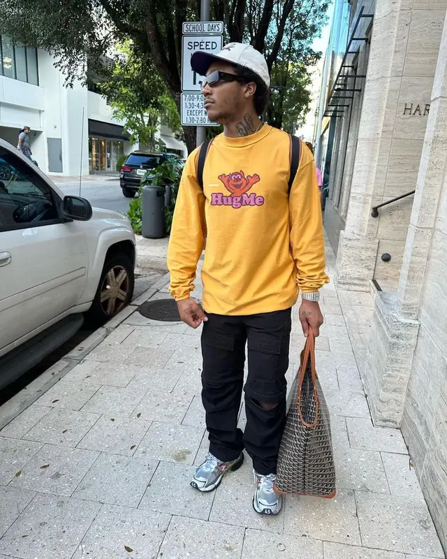 Lil Meech outfit in Vetements, Goyard, and Rick Owens, 2022