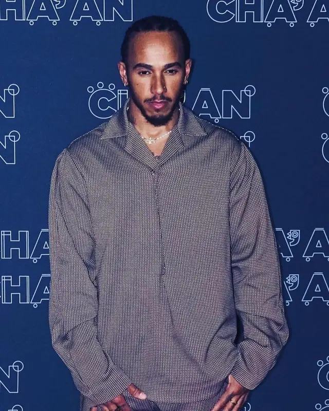 Lewis Hamilton outfit in Bianca Saunders and Kenzo, 2022