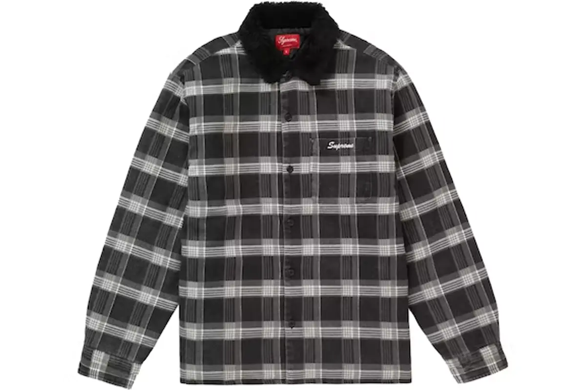 Supreme Faux Fur Collar Flannel Shirt | WHAT'S ON THE STAR?
