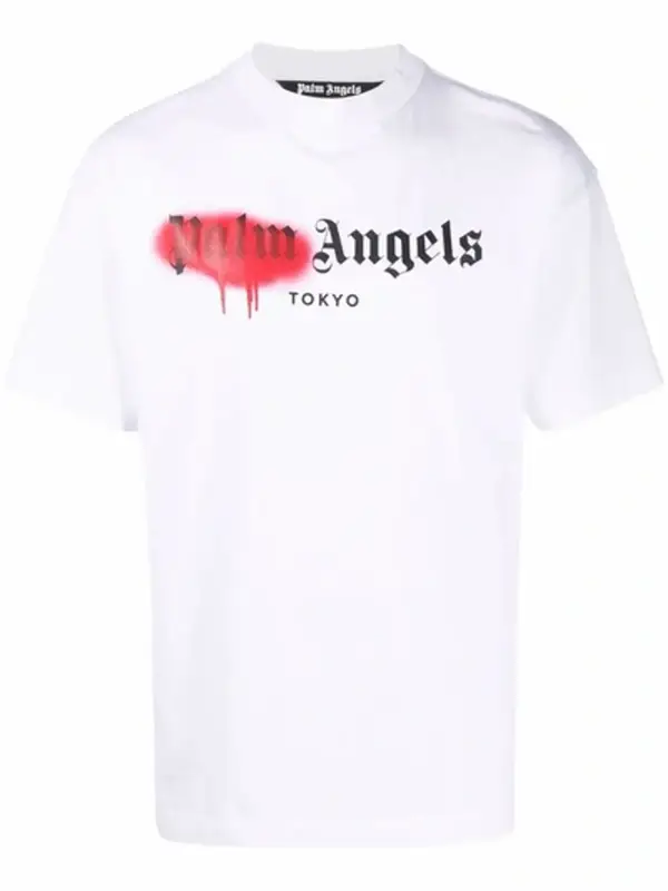 Palm Angels Sprayed Logo-print T-shirt $280