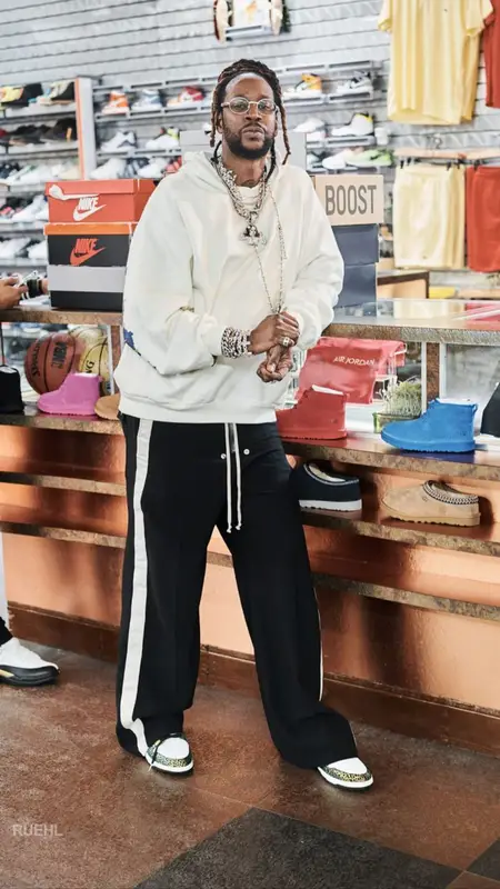 2 Chainz outfit in Marni, Rick Owens, and Shoe Surgeon, 2022