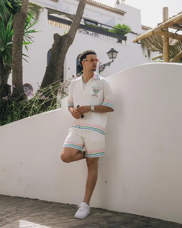 Curtis Jones outfit in Casablanca and Nike, 2022