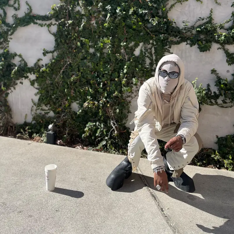 Rich The Kid outfit in Heliot Emil, Scry Lab, and Alpinestars, 2022