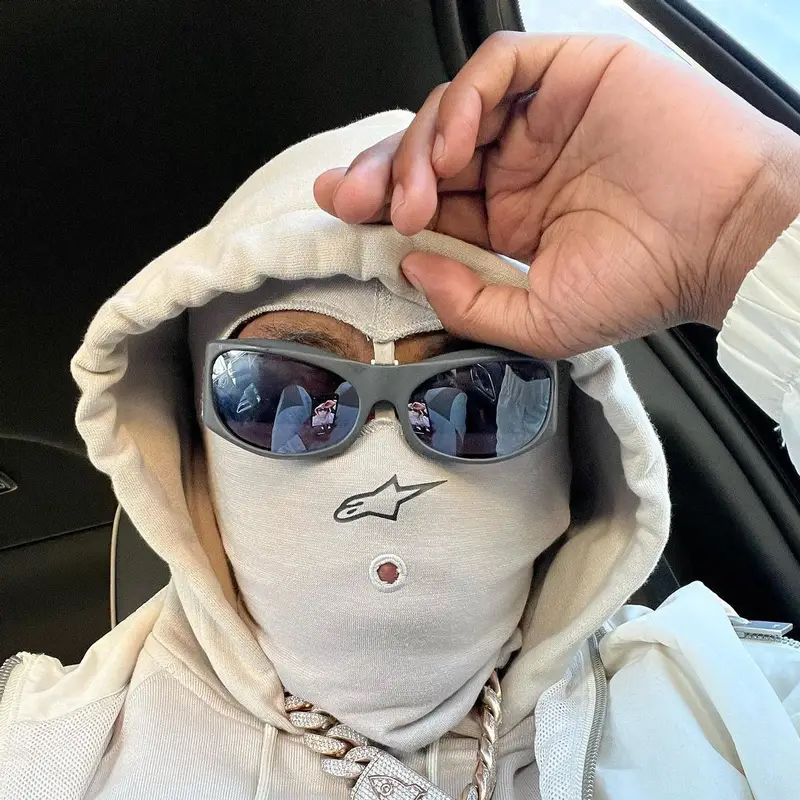 Rich The Kid outfit in Heliot Emil, Scry Lab, and Alpinestars, 2022