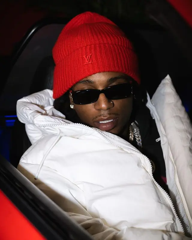 Jacquees outfit in Alexander McQueen, Balenciaga, and Louis Vuitton, 2022