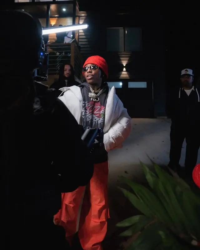Jacquees outfit in Alexander McQueen, Balenciaga, and Louis Vuitton, 2022