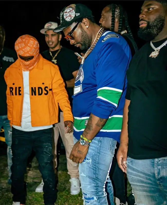 Peezy outfit in Adidas, Amiri, and Nike, 2022