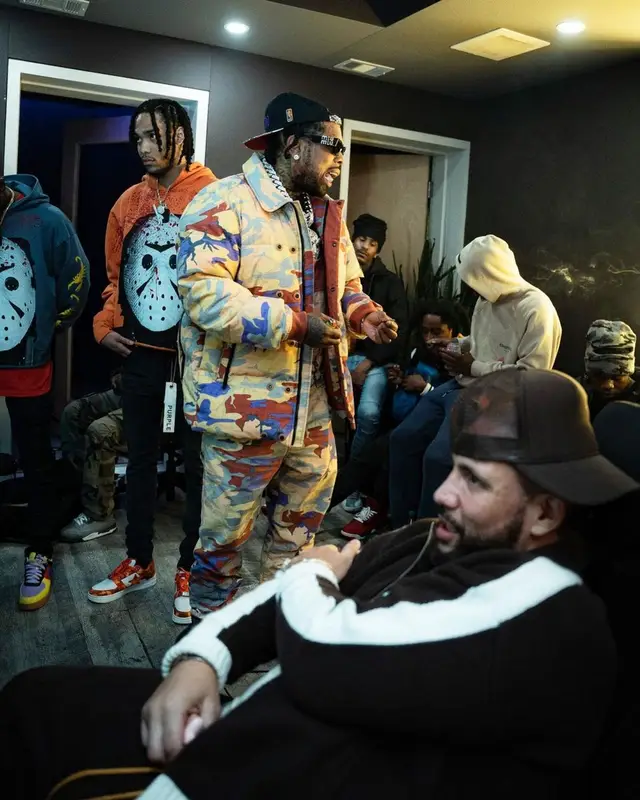 Westside Gunn outfit in Stone Island, Louis Vuitton, and Miu Miu, 2022