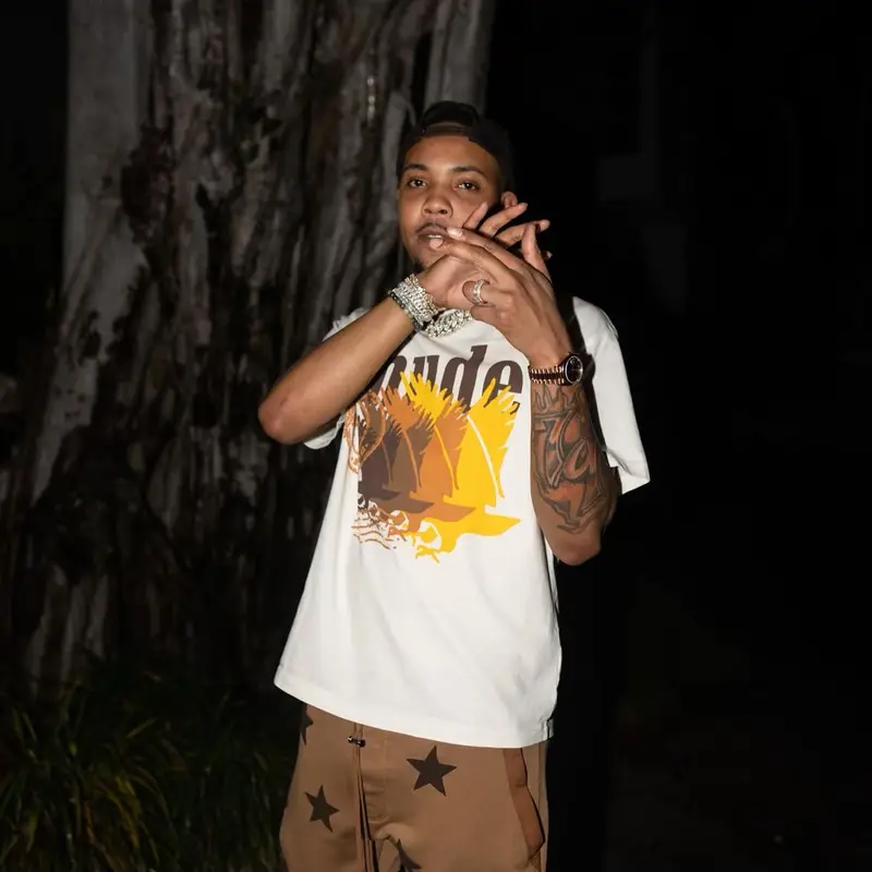 G Herbo outfit in Rhude, Nike, and Amiri, 2022