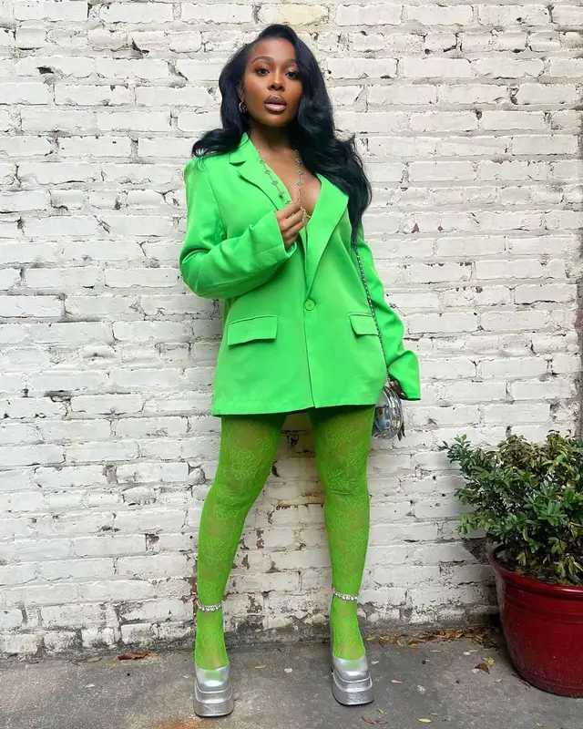 Jayda Wayda outfit in Pretty Little Thing, Undercover, and Versace, 2022