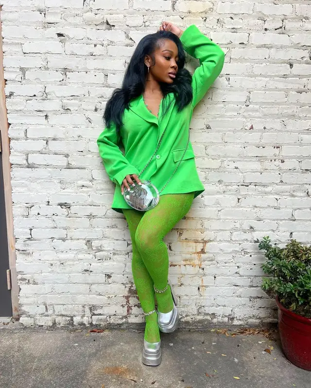 Jayda Wayda outfit in Pretty Little Thing, Undercover, and Versace, 2022