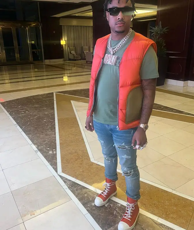 Tay B outfit in Rick Owens, Amiri, and Celine, 2022