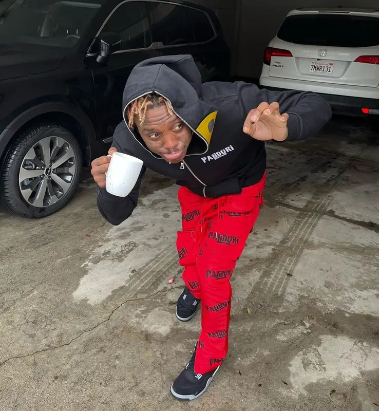 Famous Dex outfit in Palidori and Jordan, 2022
