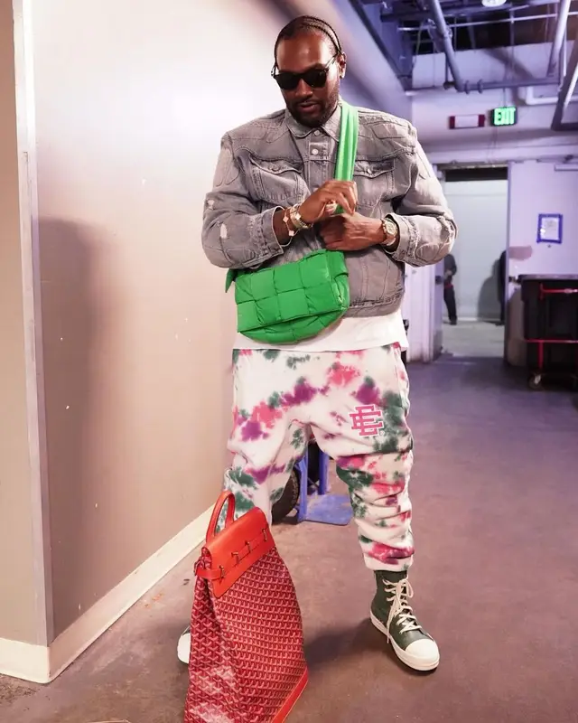 Peezy outfit in Yeezy, Bottega Veneta, and GAP, 2022