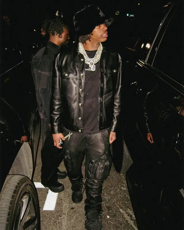 Lil Baby outfit in Chrome Hearts, Maison Margiela, and Mnml, 2022