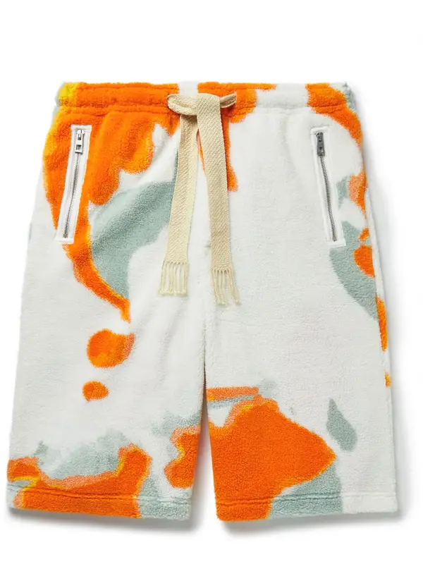 Loewe Wide-leg Printed Fleece Drawstring Shorts $1150