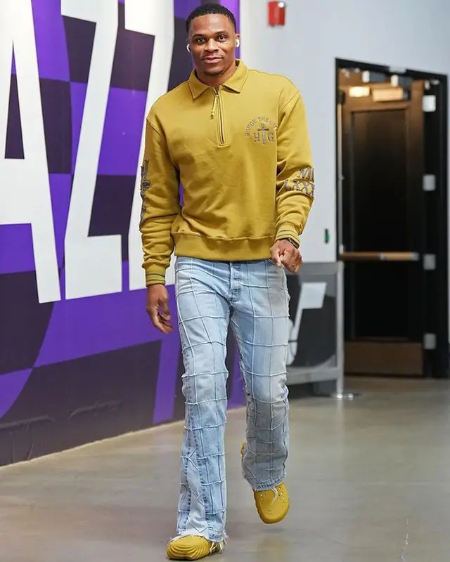 Russell Westbrook outfit in Honor The Gift, Gallery Dept., and Crocs, 2022