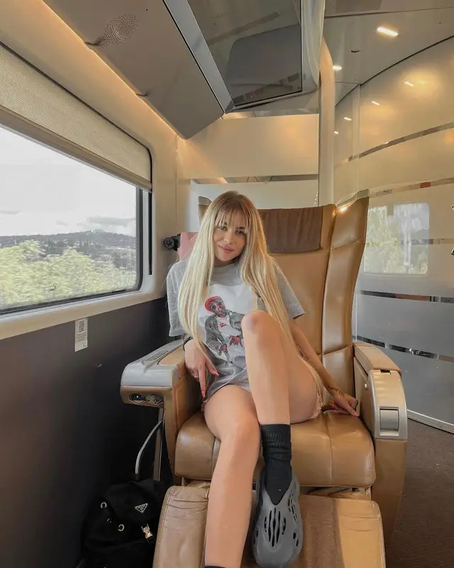 Gaia Clerici outfit in Supreme, Prada, and Andre 3000, 2022
