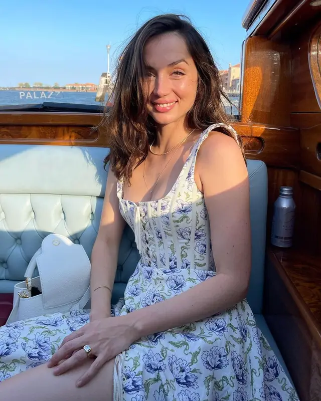 Ana de Armas outfit in Louis Vuitton, Logan Hollowell, and Brock Collection, 2022