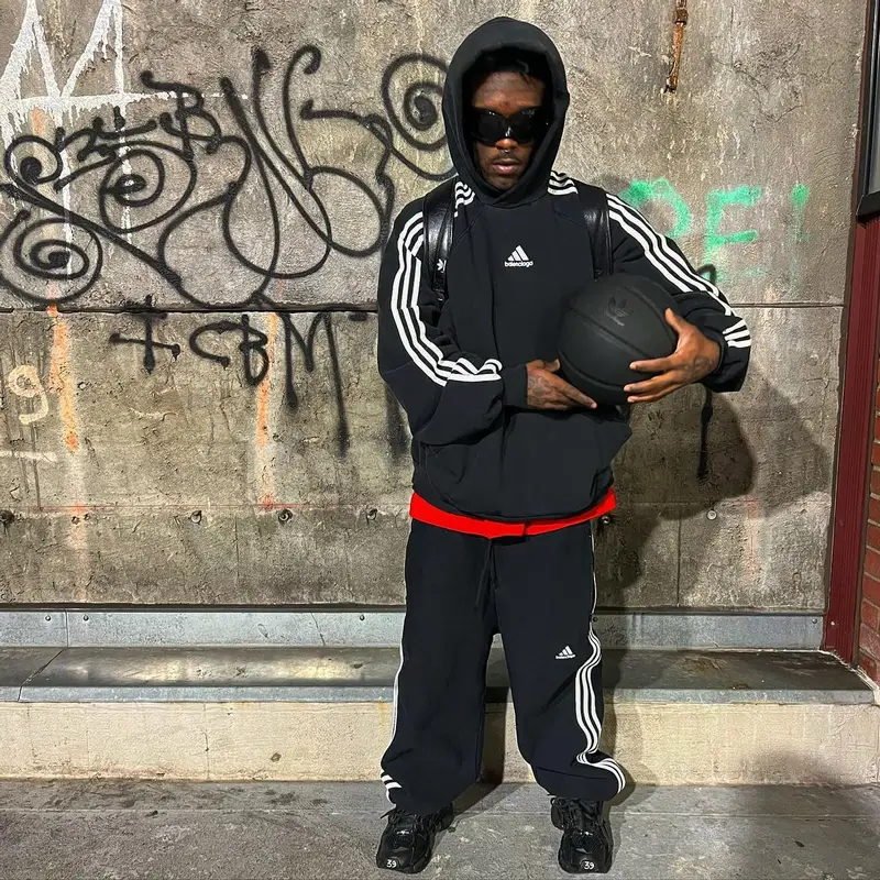Lil Uzi Vert outfit in Adidas and Balenciaga, 2022