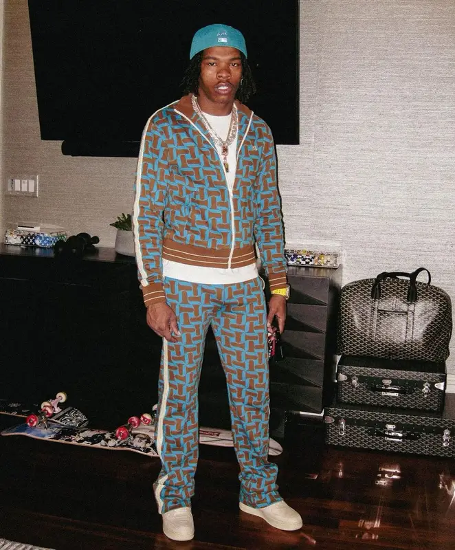 Lil Baby outfit in Wales Bonner and Nike, 2022