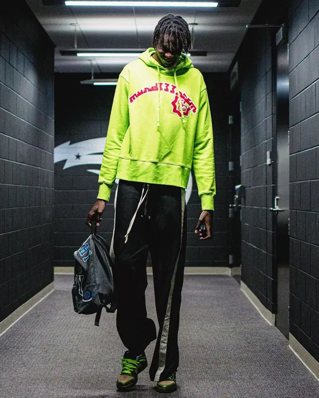 Bol Bol outfit in Murd333r.Fm, Rick Owens, and Givenchy, 2022