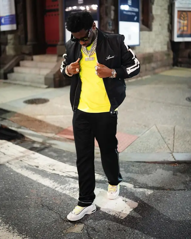 Fabolous outfit in Amiri, Nike, and Sanity4eva, 2022