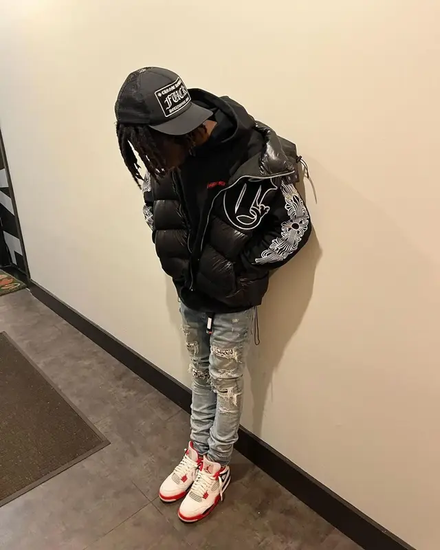 Pasto Flocco outfit in Amiri, Jordan, and Chrome Hearts, 2022