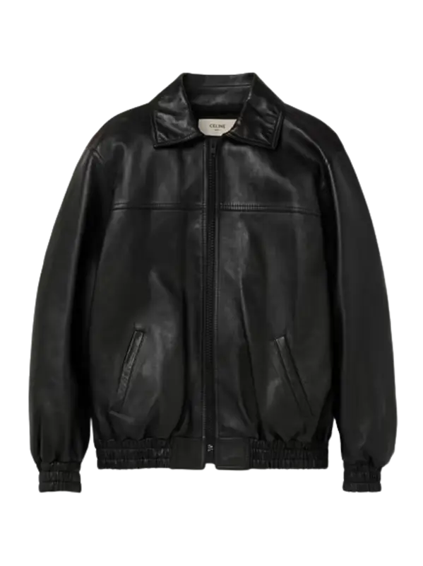 Celine Black Fringed Leather Blouson Jacket $4950