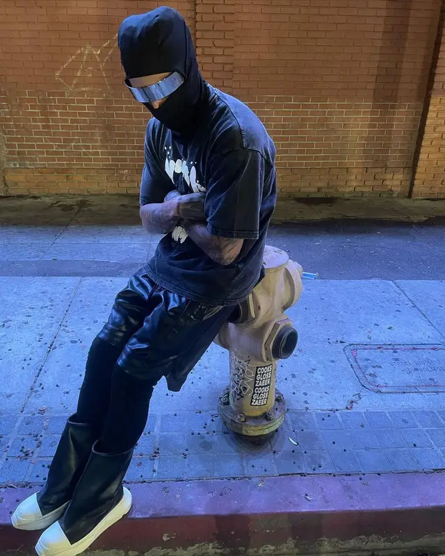 Kid Buu outfit in Rick Owens and Evil Good, 2022