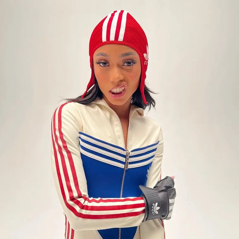 Coi Leray outfit in Gucci and Adidas, 2022