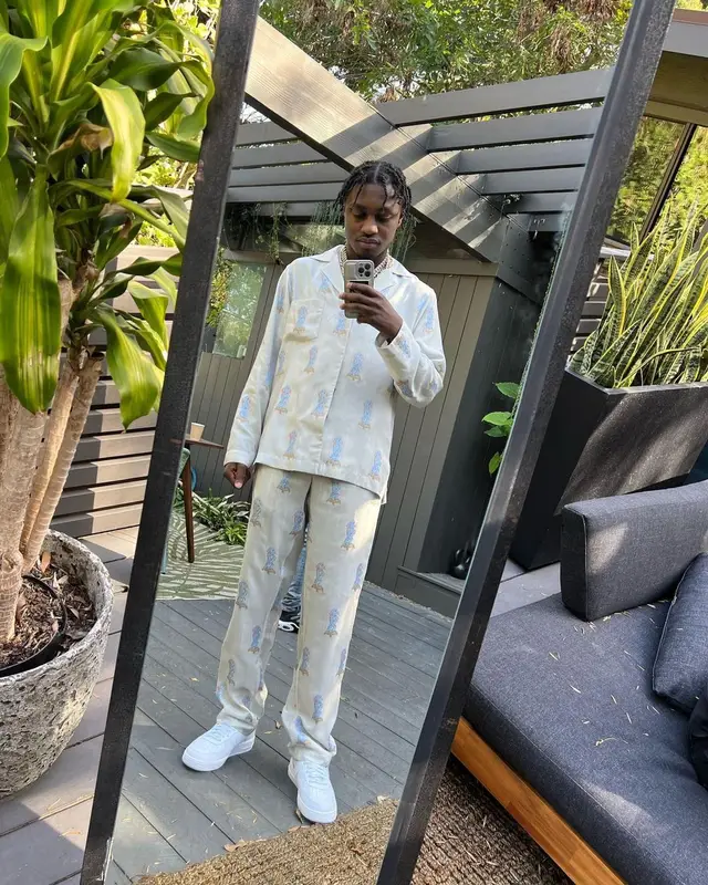 Lil Tjay outfit in Dior and Nike, 2022
