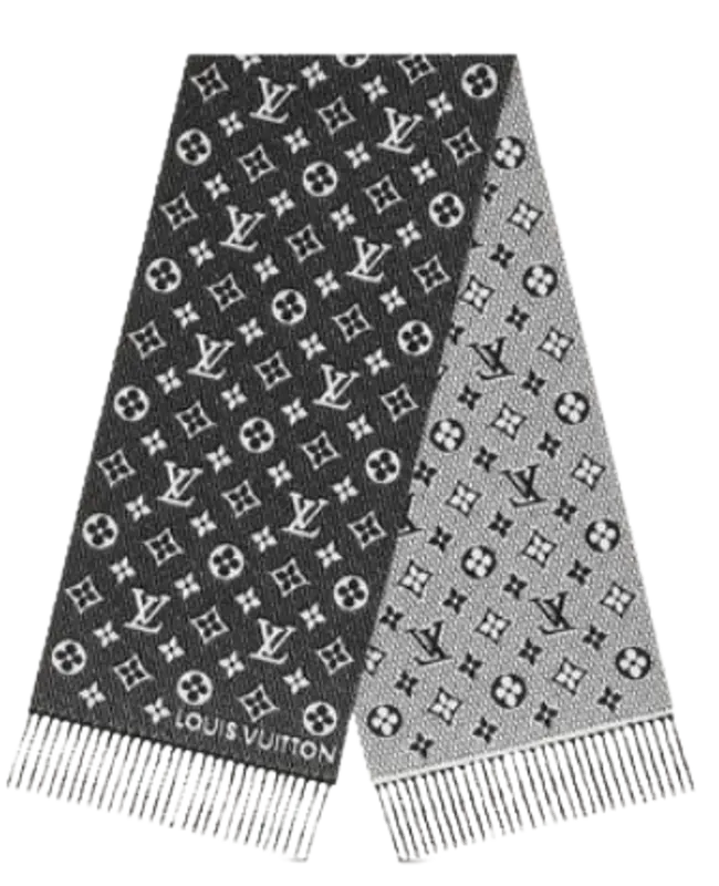 Louis Vuitton Black Logo Scarf $748