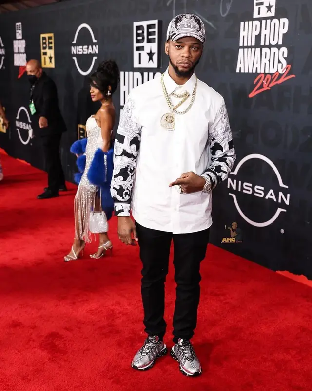 Papoose outfit in Amiri and Versace, 2022