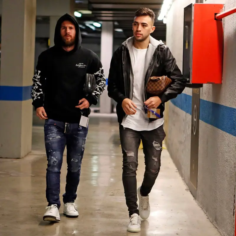 Lionel Messi outfit in Amiri, Dsquared2, and Louis Vuitton, 2020