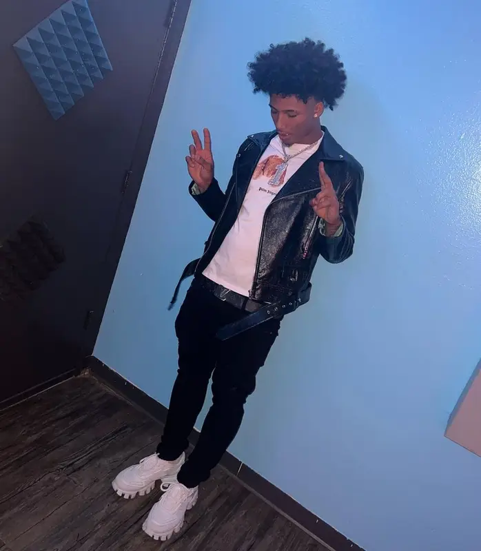 Mikey outfit in Palm Angels, Valabasas, and Louis Vuitton, 2022