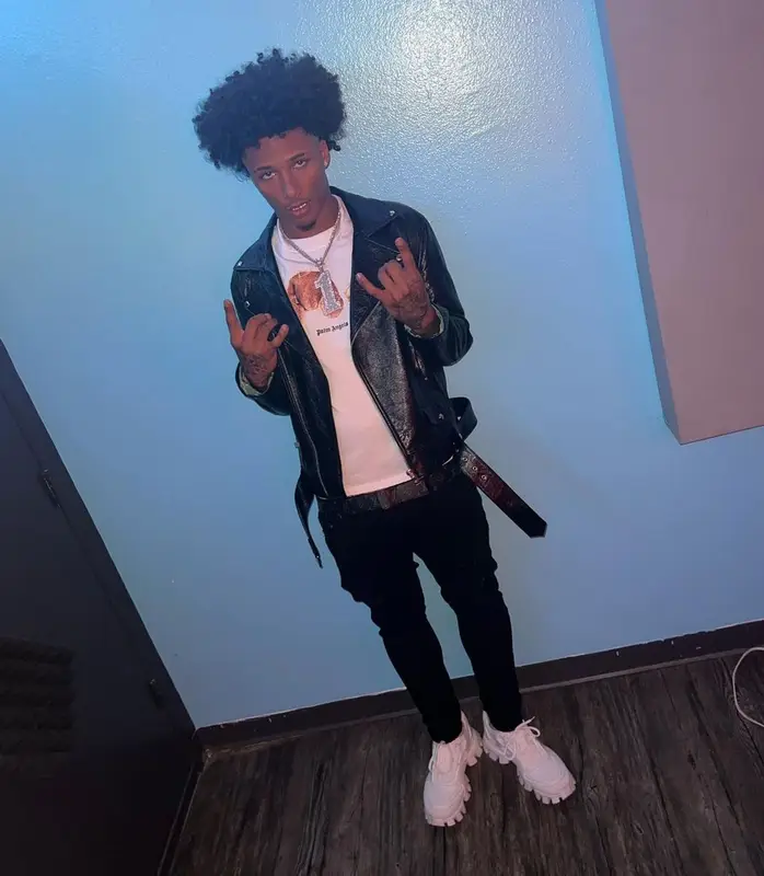 Mikey outfit in Palm Angels, Valabasas, and Louis Vuitton, 2022