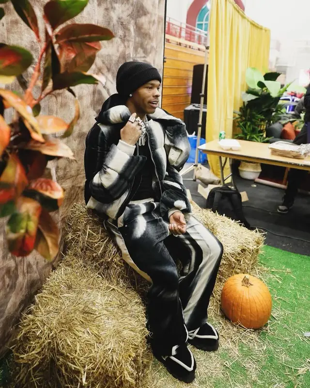 Lil Baby outfit in Rick Owens, 2022