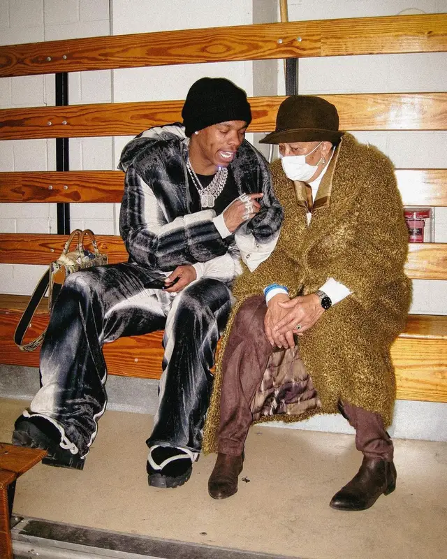 Lil Baby outfit in Rick Owens, 2022