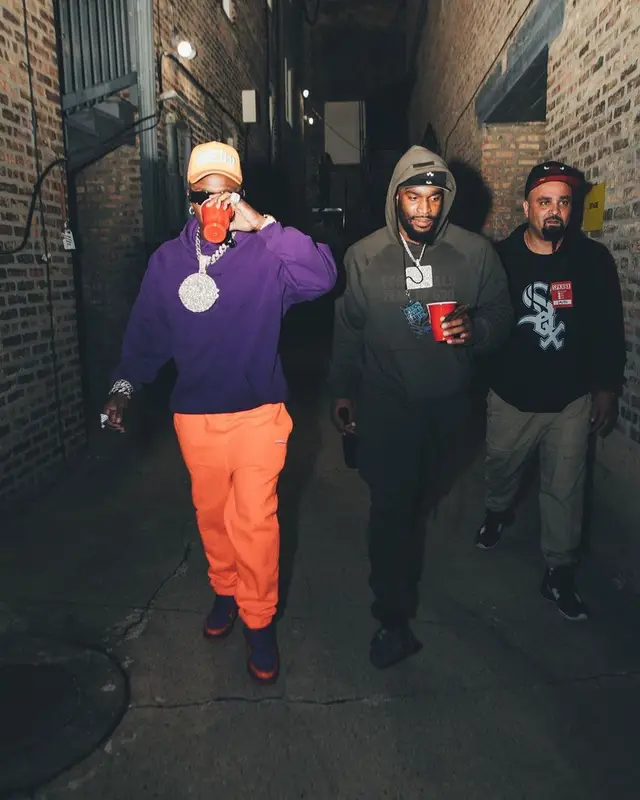 DaBaby outfit in Louis Vuitton and Balenciaga, 2022