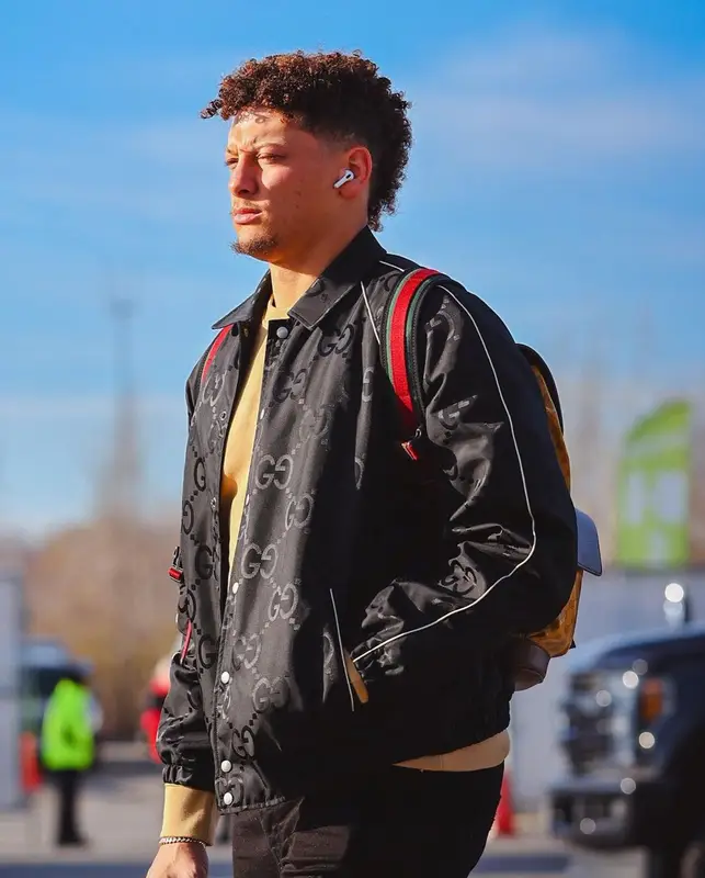 Patrick Mahomes II outfit in Gucci, Amiri, and Balenciaga, 2022