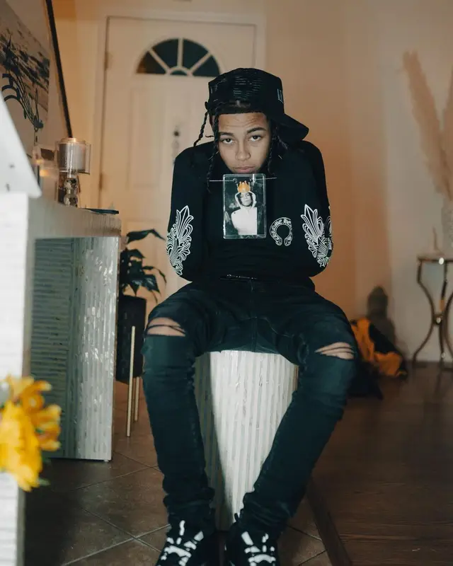 DD Osama outfit in Chrome Hearts, Dior, and Amiri, 2022