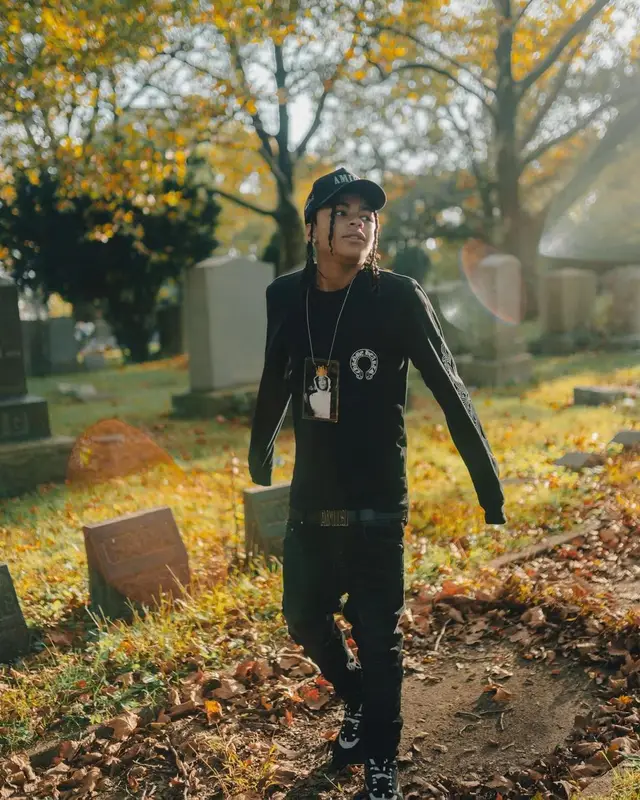 DD Osama outfit in Chrome Hearts, Dior, and Amiri, 2022