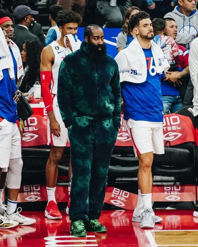 James Harden outfit in Louis Vuitton, 2022