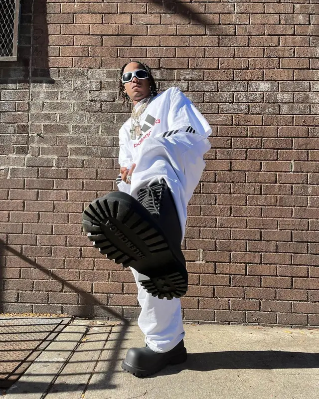 Rich The Kid outfit in Adidas and Balenciaga, 2022