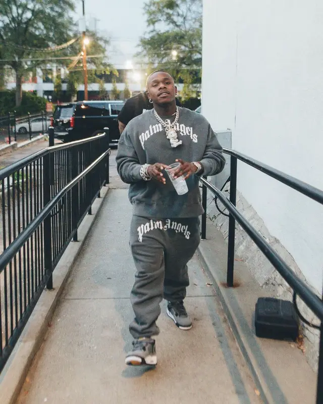 DaBaby outfit in Palm Angels and Jordan, 2022