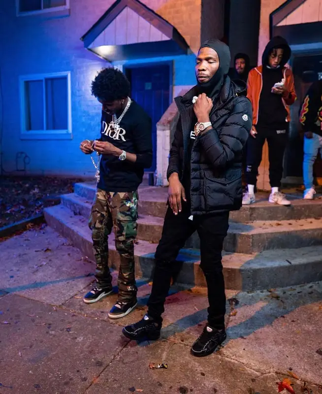 BlocBoy JB outfit in Moncler, Givenchy, and Amiri, 2022